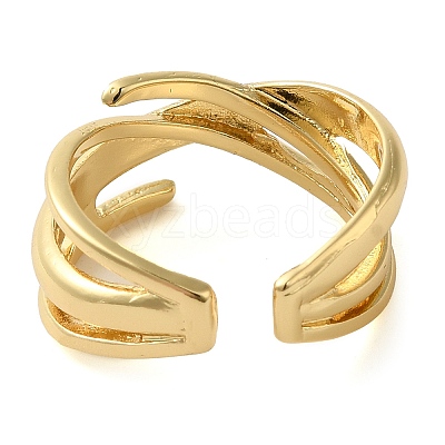 Brass Open Cuff Rings for Women RJEW-Z070-07G-02-1