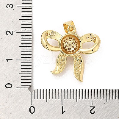 Rack Plating Brass Micro Pave Clear Cubic Zirconia Pendants KK-A206-05D-G-1