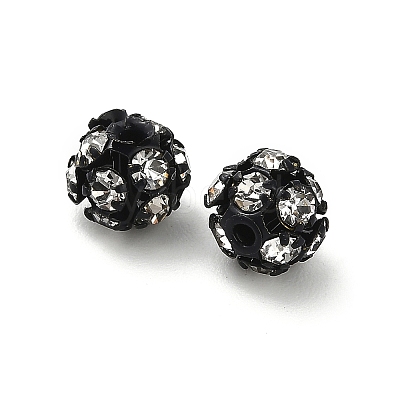 6mm Brass Crystal Rhinestone Beads KK-S519-01A-EB-1