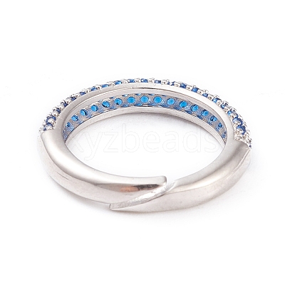 Adjustable Brass Micro Pave Cubic Zirconia Cuff Rings LS-RJEW-L098-007E-P-1
