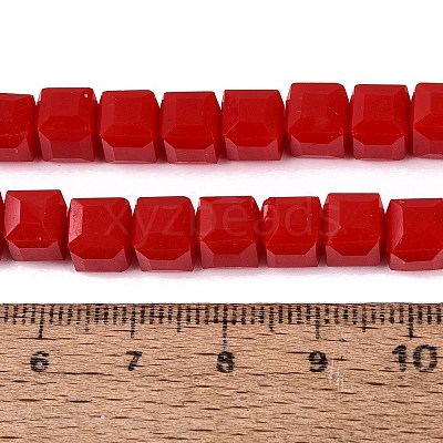 Opaque Glass Beads Strands GLAA-R041-8x8mm-C05-1