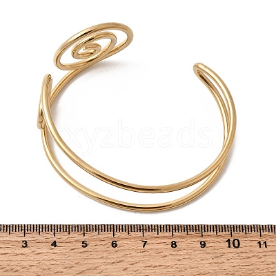 304 Stainless Steel Cuff Bangles for Women BJEW-Z150-02G-02-1