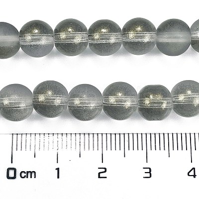 Frosted Transparent Glass Bead Strands X1-GLAA-P065-8mm-12-1