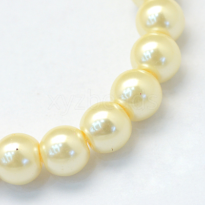 Baking Paint Pearlized Glass Pearl Round Bead Strands HY-Q003-4mm-21-1