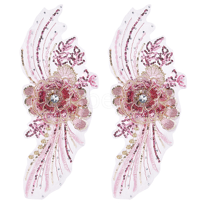 3D Flower Organgza Polyester Embroidery Ornament Accessories PATC-WH0008-03C-1