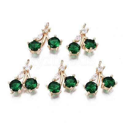 Brass Micro Pave Clear Cubic Zirconia Charms KK-S359-103-A02-RS-1