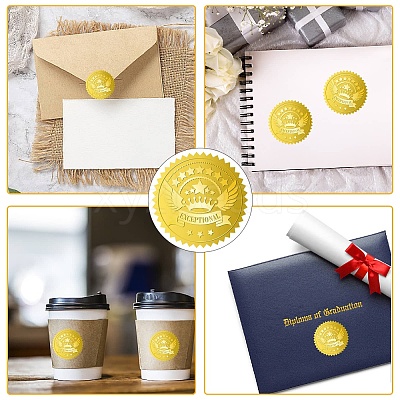 34 Sheets Self Adhesive Gold Foil Embossed Stickers DIY-WH0509-083-1