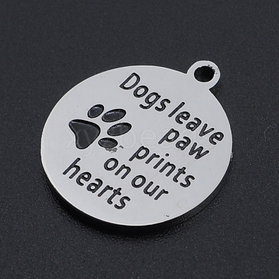Non-Tarnish 201 Stainless Steel Etched Pendants STAS-N090-JN809-1