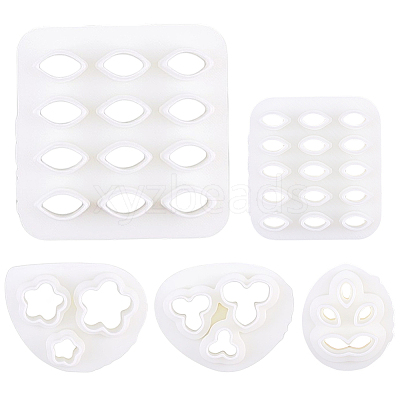 5Pcs 5 Styles Plastic Clay Pressed Molds DIY-SC0031-03-1