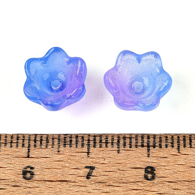 Transparent Two Tone Spray Painted Glass Bead Caps A-GLAA-Q089-002B-003-1