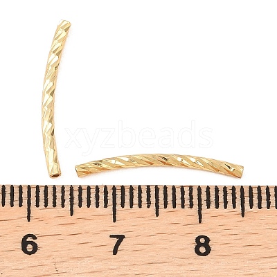 Brass Texture Curved Tube Beads KK-H250-01B-G-1