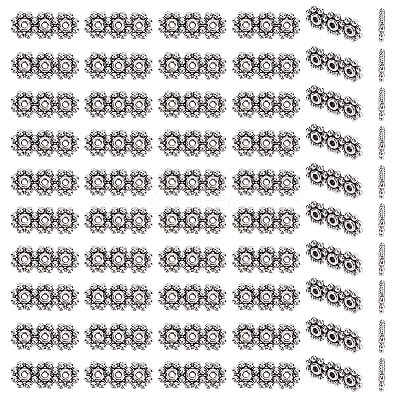 100Pcs Tibetan Style Alloy Spacer Bars TIBE-GO0001-08-1