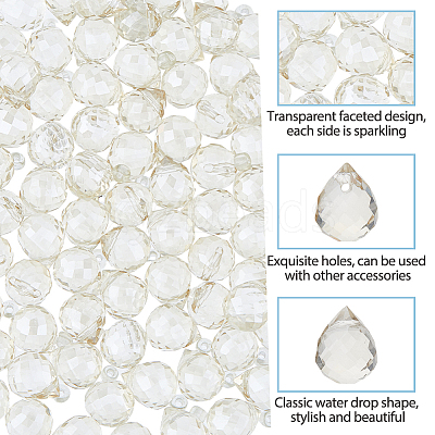Electroplate Transparent Glass Beads Strands EGLA-FI0001-01A-1