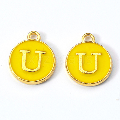 Golden Plated Alloy Enamel Charms ENAM-S118-09U-1
