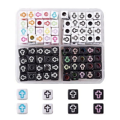 160Pcs 4 Styles Craft Style Acrylic Beads MACR-YW0002-73-1