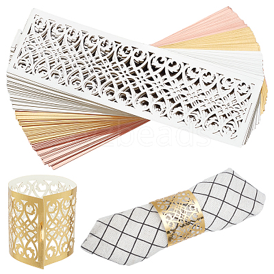 90Pcs 3 Colors Paper Napkin Rings AJEW-WR0002-50-1