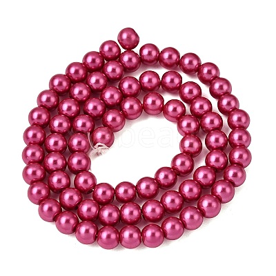 Eco-Friendly Dyed Glass Pearl Round Beads Strands HY-A008-6mm-RB058-1