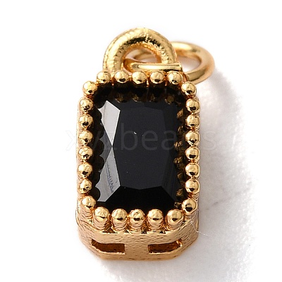 Real 18K Gold Plated Brass Inlaid Cubic Zirconia Charms X-ZIRC-L100-075G-07-1