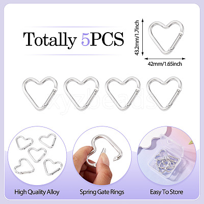 5Pcs Zinc Alloy Spring Gate Rings FIND-TA0009-73O-1