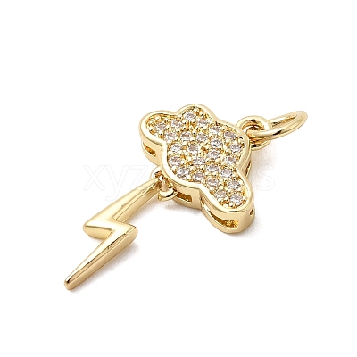Brass Micro Pave Cubic Zirconia Pendants KK-D105-04G-1
