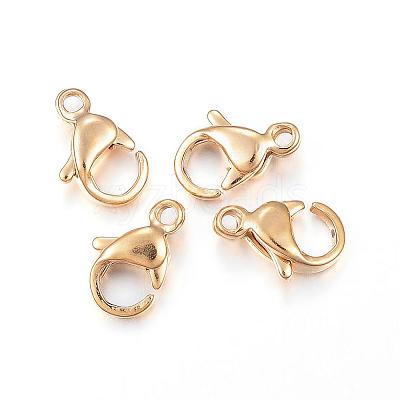 Ion Plating(IP) 304 Stainless Steel Lobster Claw Clasps STAS-H353-A-02G-1
