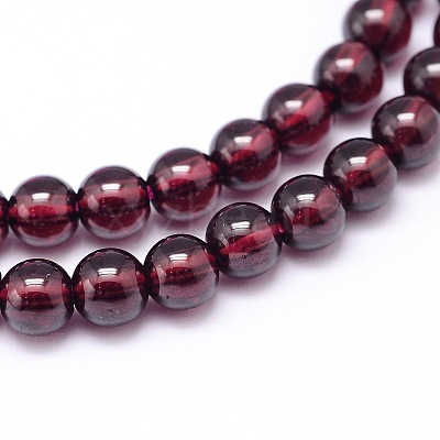 Mozambique Import Natural Grade AAAA Garnet Round Beads Strands G-E300-AAAA-3mm-1