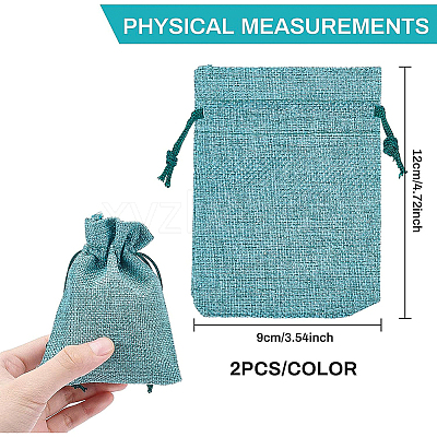 Burlap Packing Pouches Drawstring Bags ABAG-BC0001-15-1