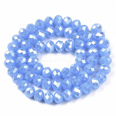 Electroplate Glass Beads Strands EGLA-A034-J8mm-A02-1