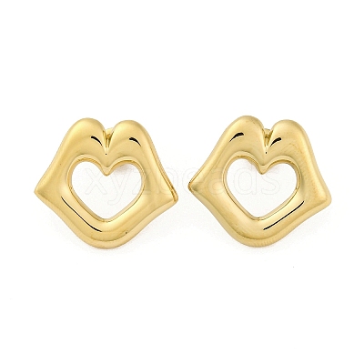 Ion Plating(IP) 304 Stainless Steel Stud Earrings EJEW-K268-11G-1