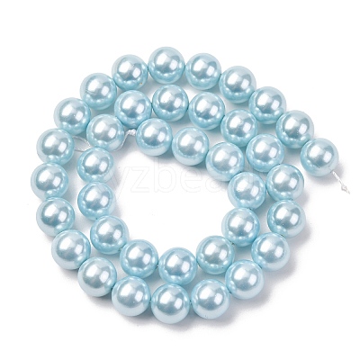 Electroplated Shell Pearl Beads Strands BSHE-G041-10mm-03-1