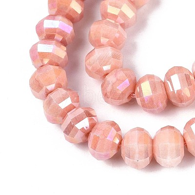 Anti-Tarnish Electroplate Glass Beads Strands GLAA-T025-8mm-19D-1