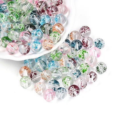 Baking Paint Transparent Glass Beads X1-DGLA-R053-10mm-M-1