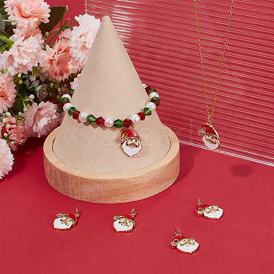 6Pcs Christmas Themed Brass Micro Pave Cubic Zirconia Pendants ZIRC-BBC0001-55-1
