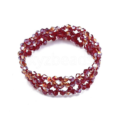 Bling Glass Beaded Stretch Bracelet BJEW-N018-03-04-1