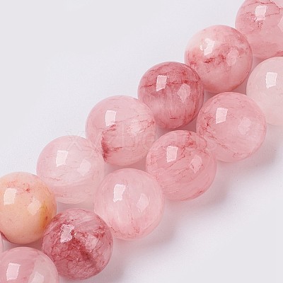 Natural Colorful Green Jade Beads Strands G-G757-02-6mm-1