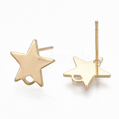 Brass Stud Earring Findings X-KK-S348-352-1