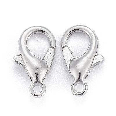 Platinum Plated Zinc Alloy Lobster Claw Clasps X-E103-P-NF-1