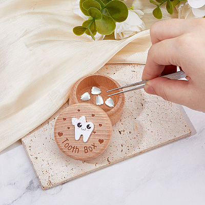 Round Printed Wood Baby Tooth Keepsake Cases with Lids CON-WH0099-75A-1