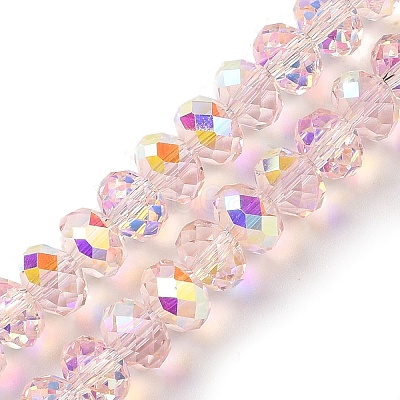 AB Color Plated Transparent Electroplate Beads Strands EGLA-H104-06B-1