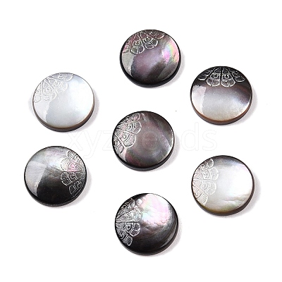Natural Black Lip Shell Carved Cabochons SSHEL-T017-04D-1