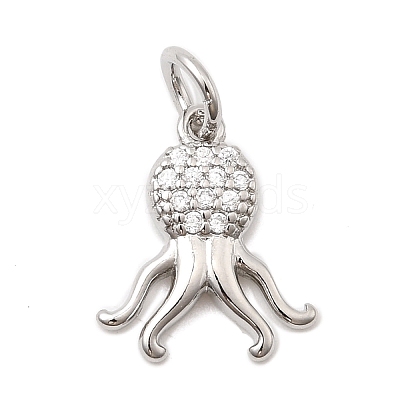 Brass Micro Pave Cubic Zirconia Charms KK-C139-29A-P-1