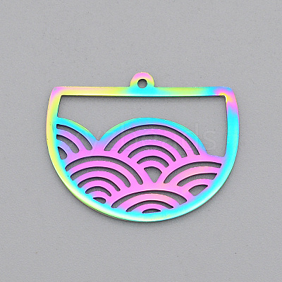 Ion Plating(IP) 201 Stainless Steel Pendants STAS-S105-LA576-1