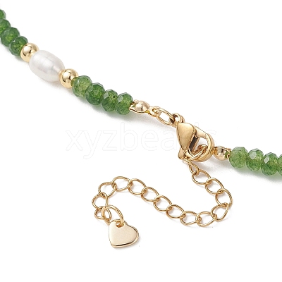 Dyed Natural Malaysia Jade & Natural Cultured Freshwater Pearl Bead Bracelets & Necklaces Sets SJEW-JS01373-02-1