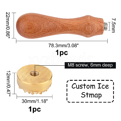 1Pc Brass Stamp Head DIY-OC0004-18B-1