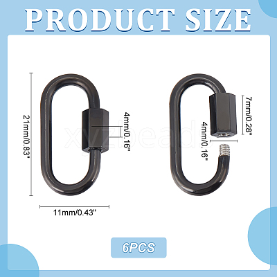 304 Stainless Steel Screw Carabiner Lock Charms STAS-UN0050-89EB-1