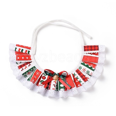 Cloth Pet's Christmas Lace Bandanas AJEW-D051-06A-1