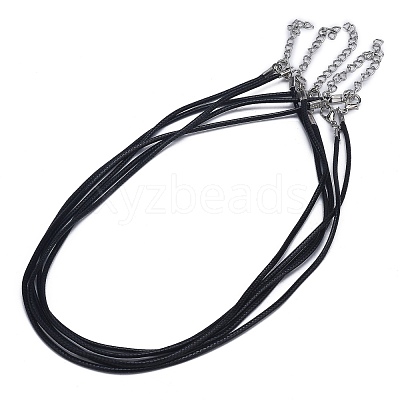 Waxed Cotton Cord Necklace Making MAK-S032-2mm-101-1