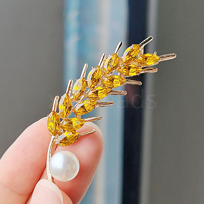 Wheat Plastic Pearl Brooch PW-WG9E7D8-04-1