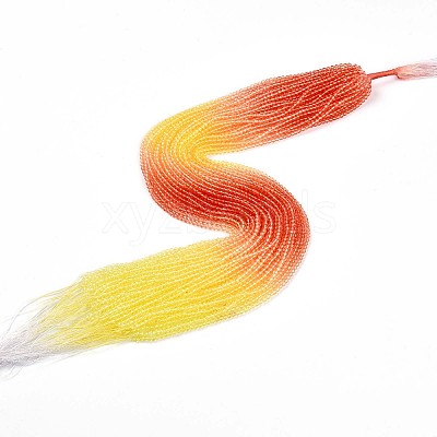 Transparent Gradient Color Glass Beads Strands GLAA-H021-01B-30-1