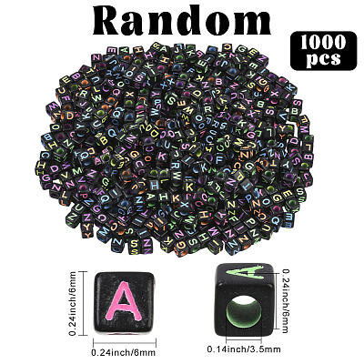 1000Pcs Opaque Acrylic Beads MACR-SC0002-43B-1